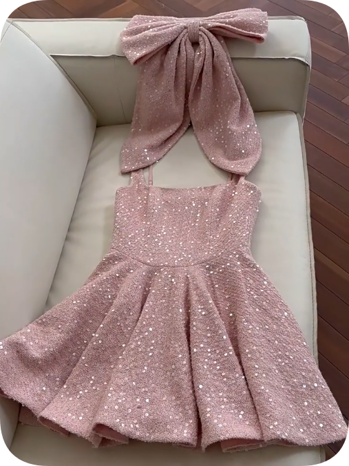 Sweet Homecoming Dress Square Bowknot Dress Back to School Outfits Party Dress  D6364