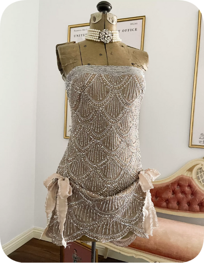 Charming Homecoming Dress Strapless Lace Bowknot Dress Back to School Outfits Party Dress  D6367