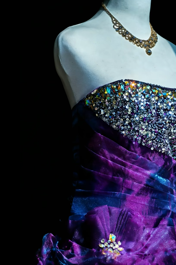 Stunning Homecoming Dress Strapless Rinestone Cascade Back to School Outfits Party Dress  D6447