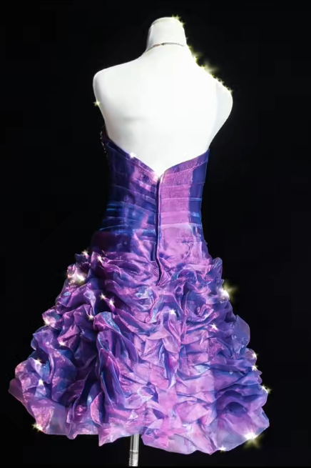 Stunning Homecoming Dress Strapless Rinestone Cascade Back to School Outfits Party Dress  D6447