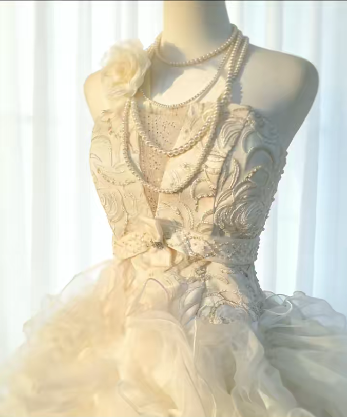 Stunning Homecoming Dress Strapless Tulle Cascade Dress Back to School Outfits Party Dress  D6440