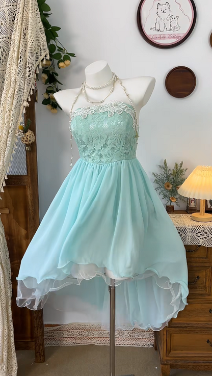 Beauty Homecoming Dress Strapless Hi-Lo Back to School Outfits Party Dress  D6540