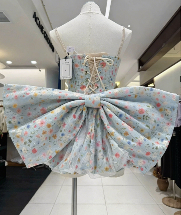 Beauty Homecoming Dress Sweetheart Bowknot Back to School Outfits Party Dress  D6557