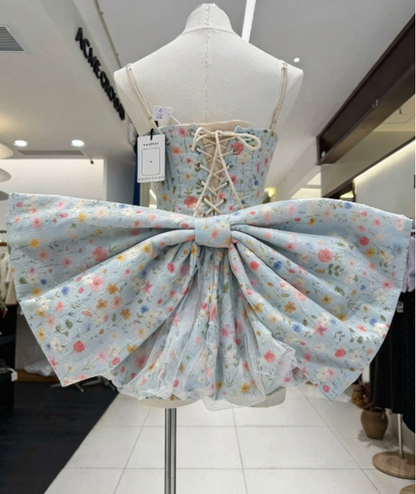 Beauty Homecoming Dress Sweetheart Bowknot Back to School Outfits Party Dress  D6557