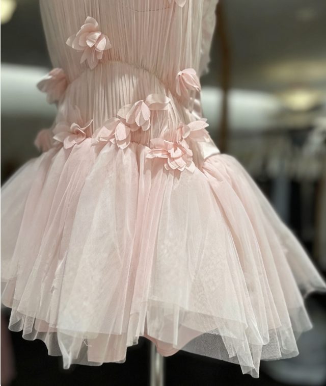 Beauty Homecoming Dress Spaghetti Strap Flower Tulle Back to School Outfits Party Dress  D6570