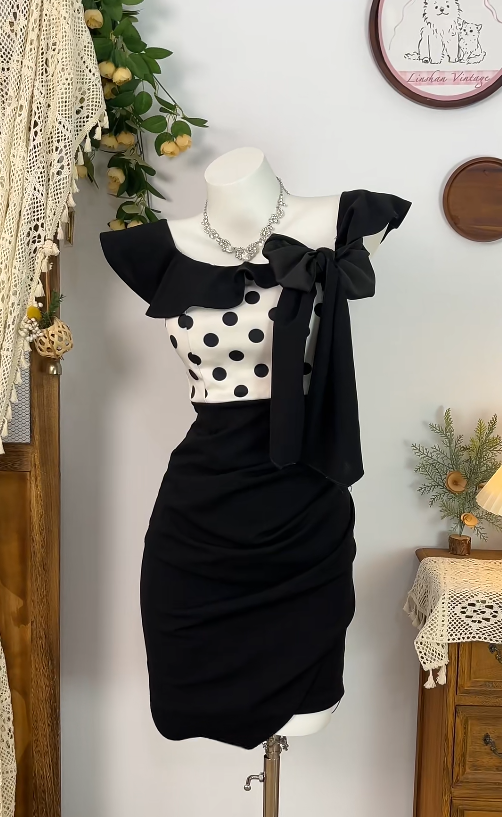 Charming Homecoming Dress Square Bowknot Pleated Back to School Outfits Party Dress  D6584