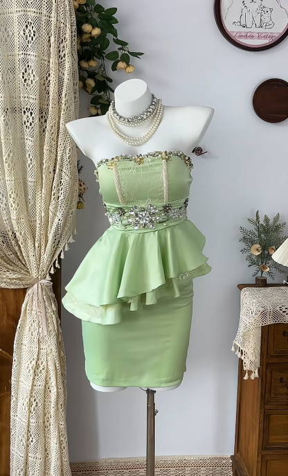 Beauty Homecoming Dress Strapless Rinestone Back to School Outfits Party Dress  D6603