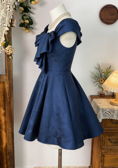 Charming Homecoming Dress Bardot Pleated Back to School Outfits Party Dress  D6596