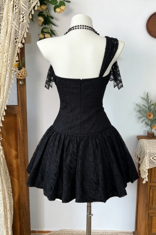 Charming Homecoming Dress One Shoulder Flower Back to School Outfits Party Dress  D6595