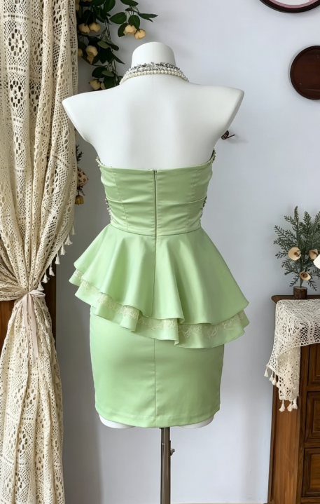 Beauty Homecoming Dress Strapless Rinestone Back to School Outfits Party Dress  D6603