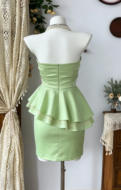 Beauty Homecoming Dress Strapless Rinestone Back to School Outfits Party Dress  D6603