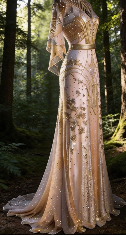 Champagne Gold A-Line Beading Elegant Long Formal Prom Dress Evening Gown, D829