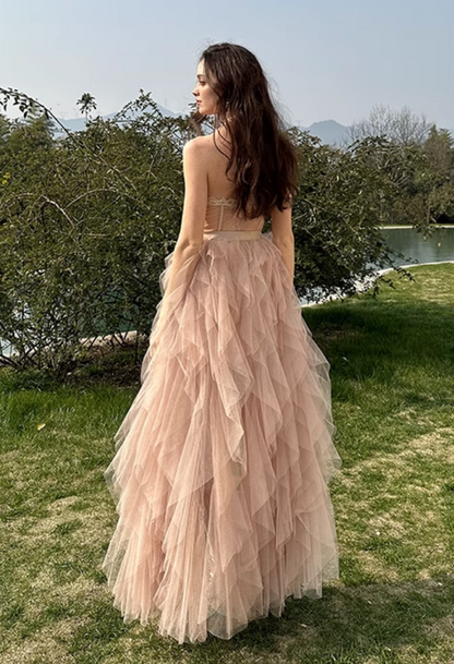 Fashion Sweetheart Sheath Strapless Design A-line Tulle Women Party Dress, D1410