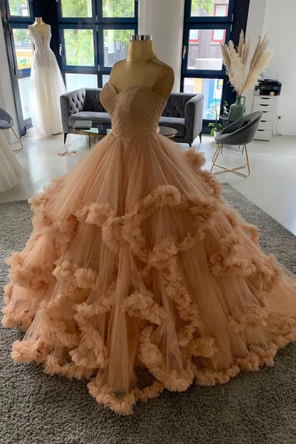 Ball gown pink long prom dress evening dress M5930