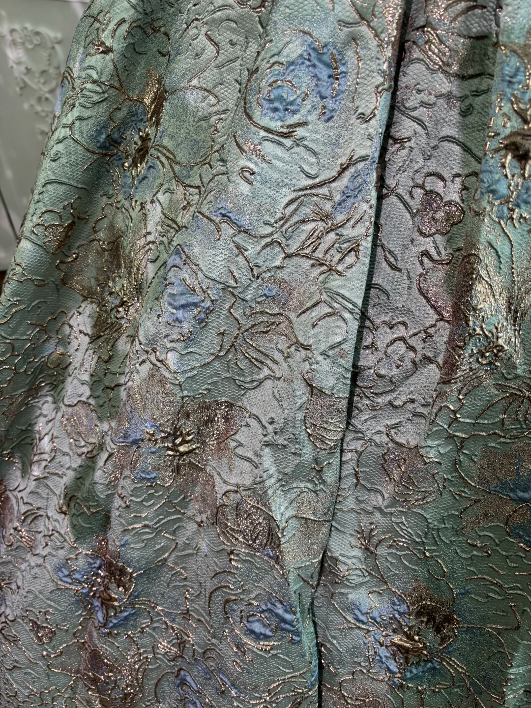 Vintage Grey Print Floral Ball Gown Beaded Satin Tulle Prom Dress Sweet 16 Dress SH5986