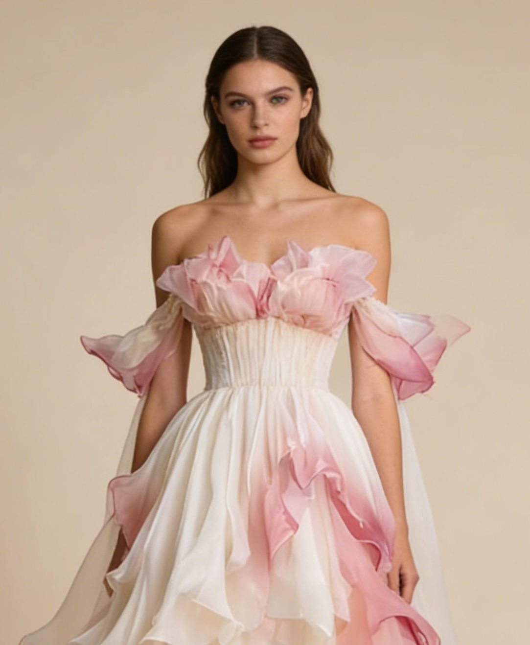 Sweet Homecoming Dress Ombre Off Shoulder Ruffle Pleated Short Prom Dress Birthday Party Outfits Back to School  D4731