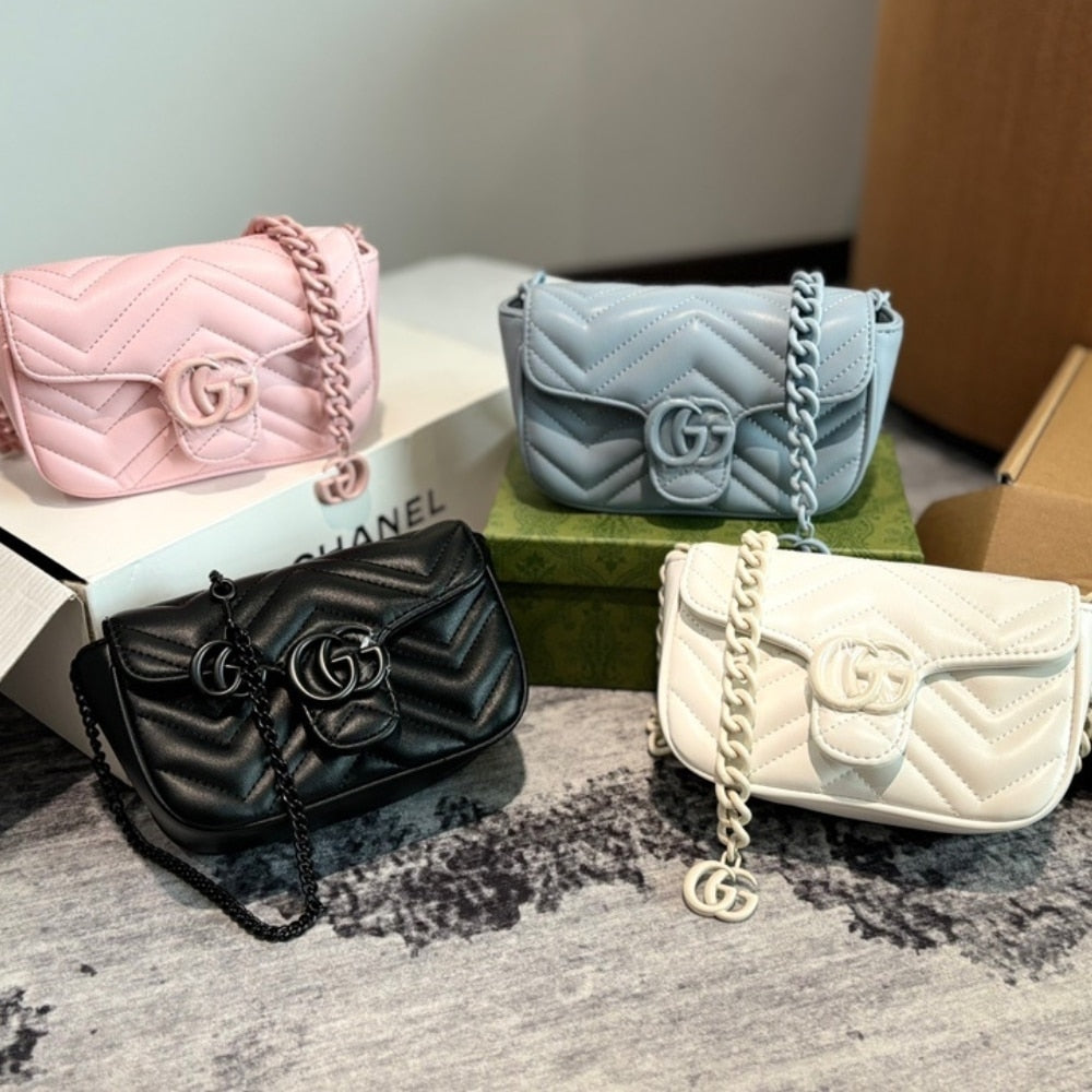 GUCCI GG MARMONT BELT BAG WHITE 16CM 739599 UM8KV 1000