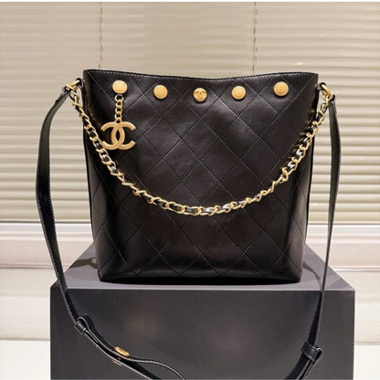 CHANEL LARGE BUCKET BAG BLACK 22CM