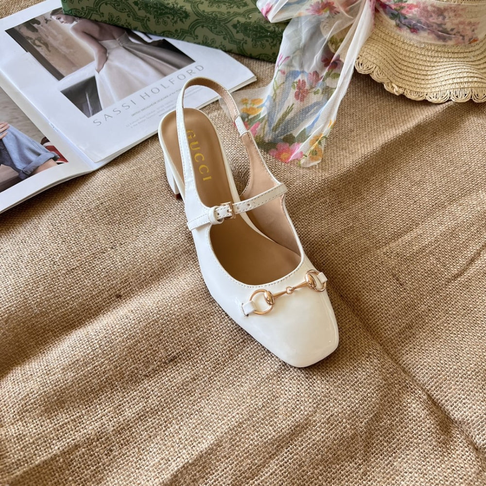 GUCCI WOMEN’S HORSEBIT PUMP WHITE LEATHER
