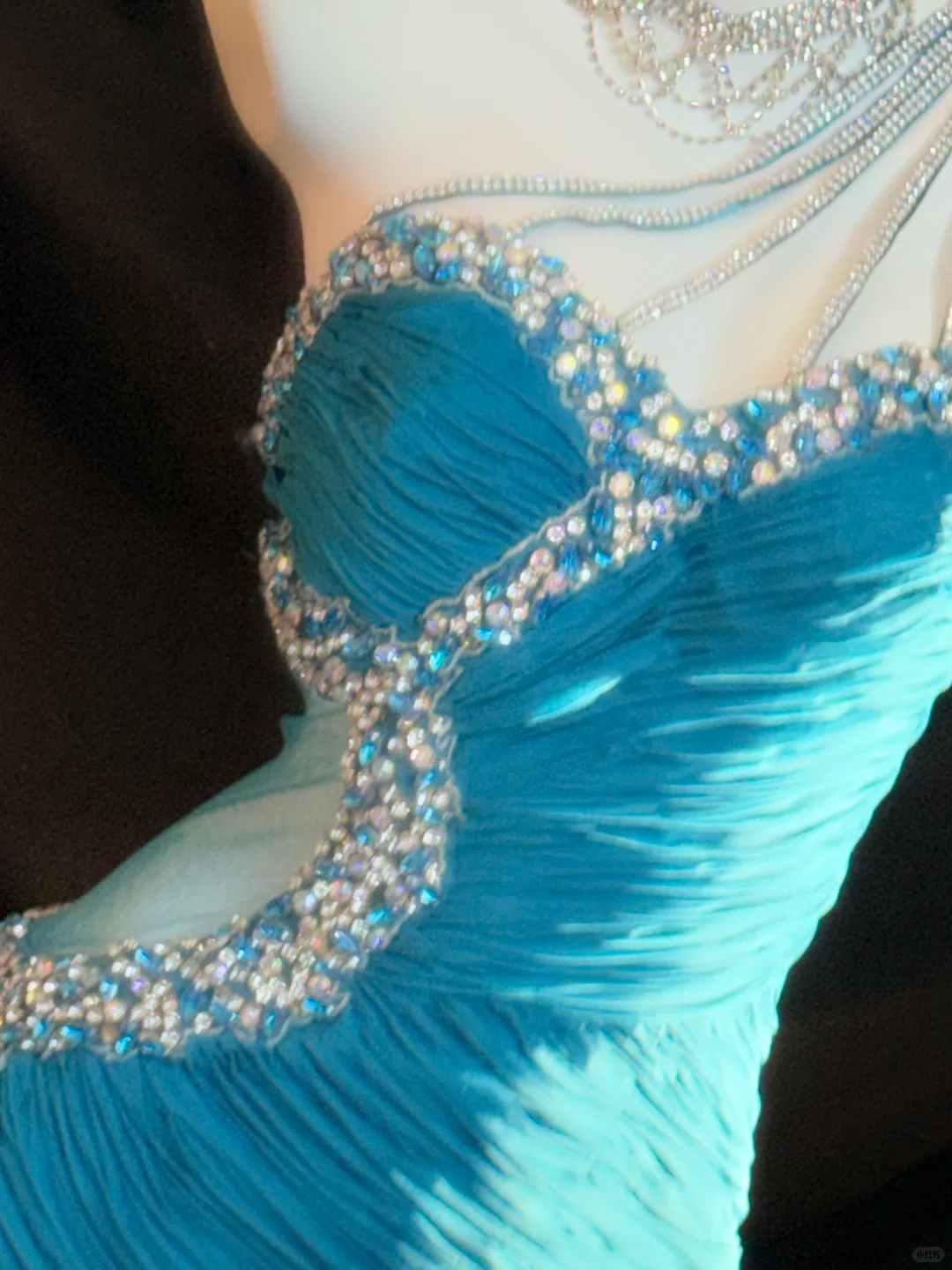 Vintage Blue A Line One Shoulder Beaded Chiffon Prom Dress Graduation Prom Dress SH5433