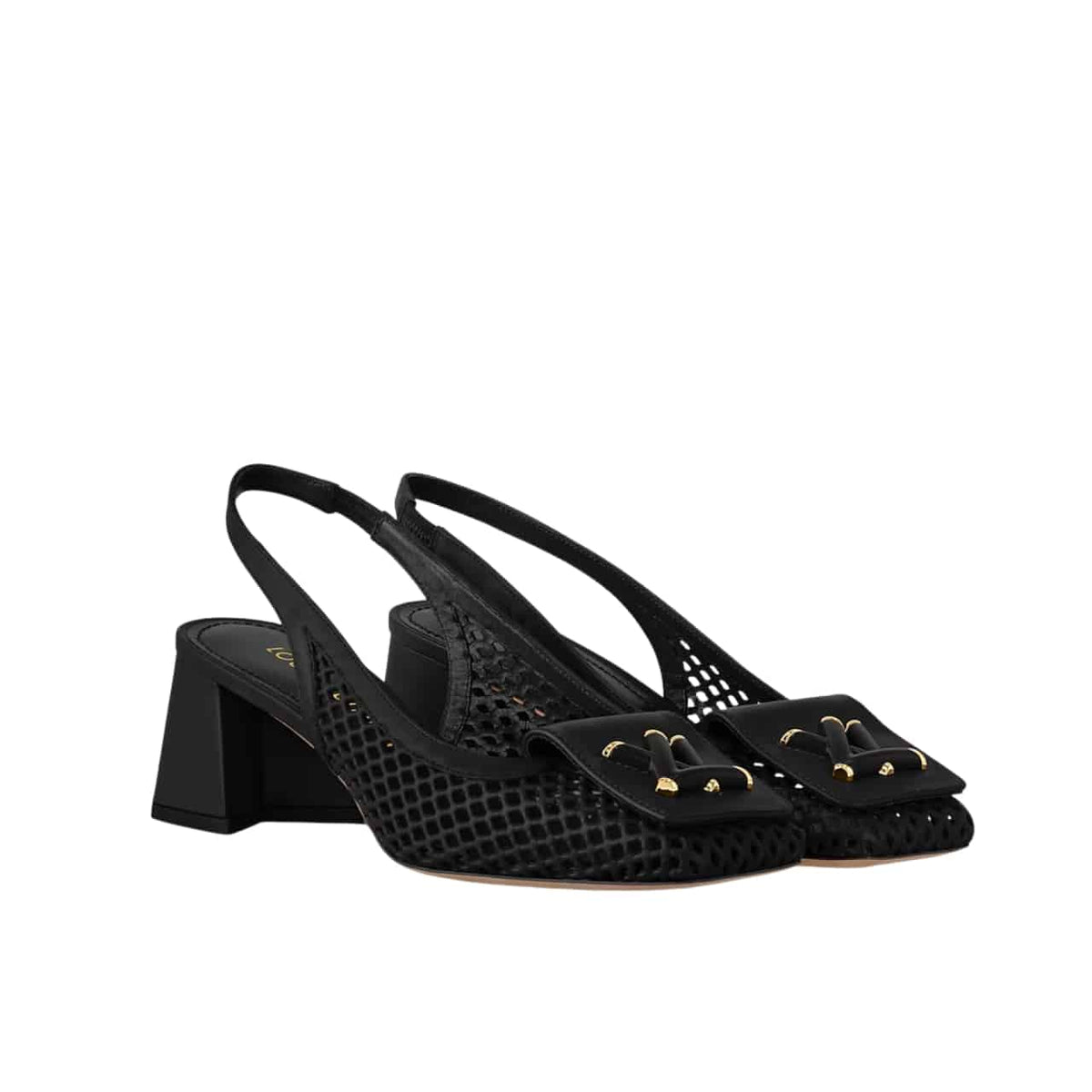LOUIS VUITTON SHAKE SLINGBACK PUMP BLACK 1AD3XY