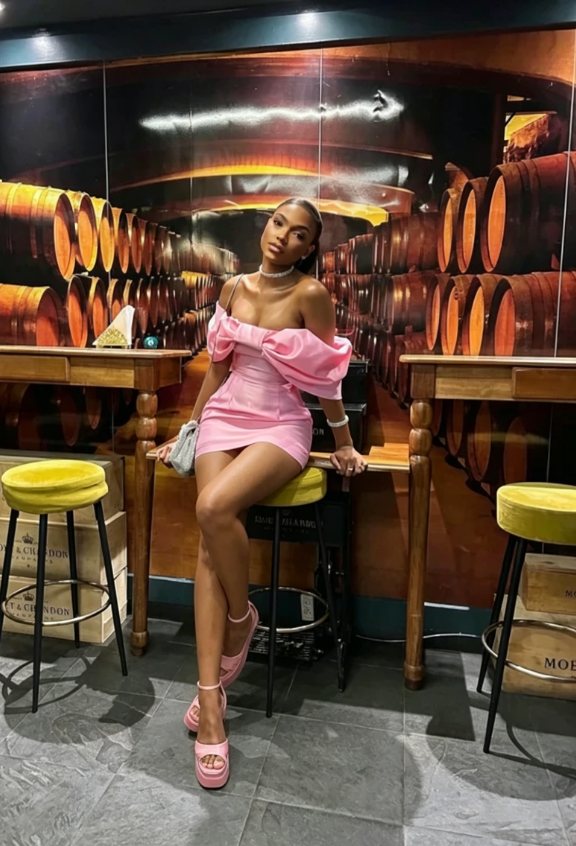 Trendy Pink Off The Shoulder Short Prom Dress,Homecoming Dress  SH723