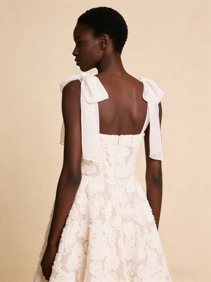 White Straps A-Line Long Party Dress Lovely Birthday Outfits, D189
