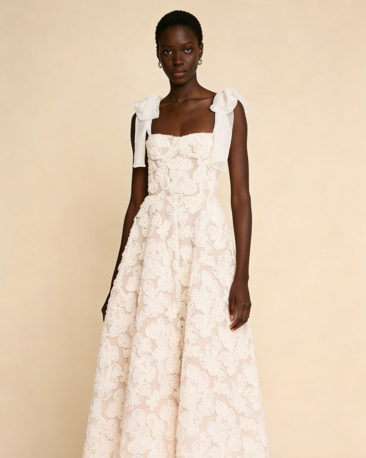 White Straps A-Line Long Party Dress Lovely Birthday Outfits, D189
