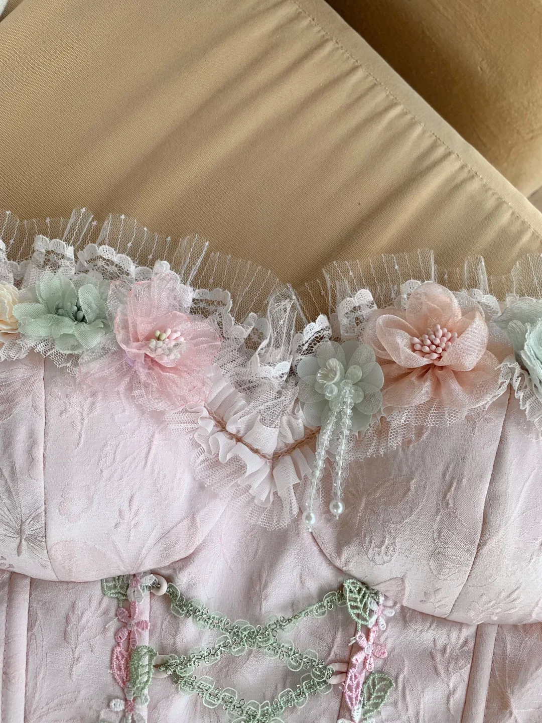 Sweety A Line Strapless Floral Tulle Short Prom Dress Homecoming Dress SH5838