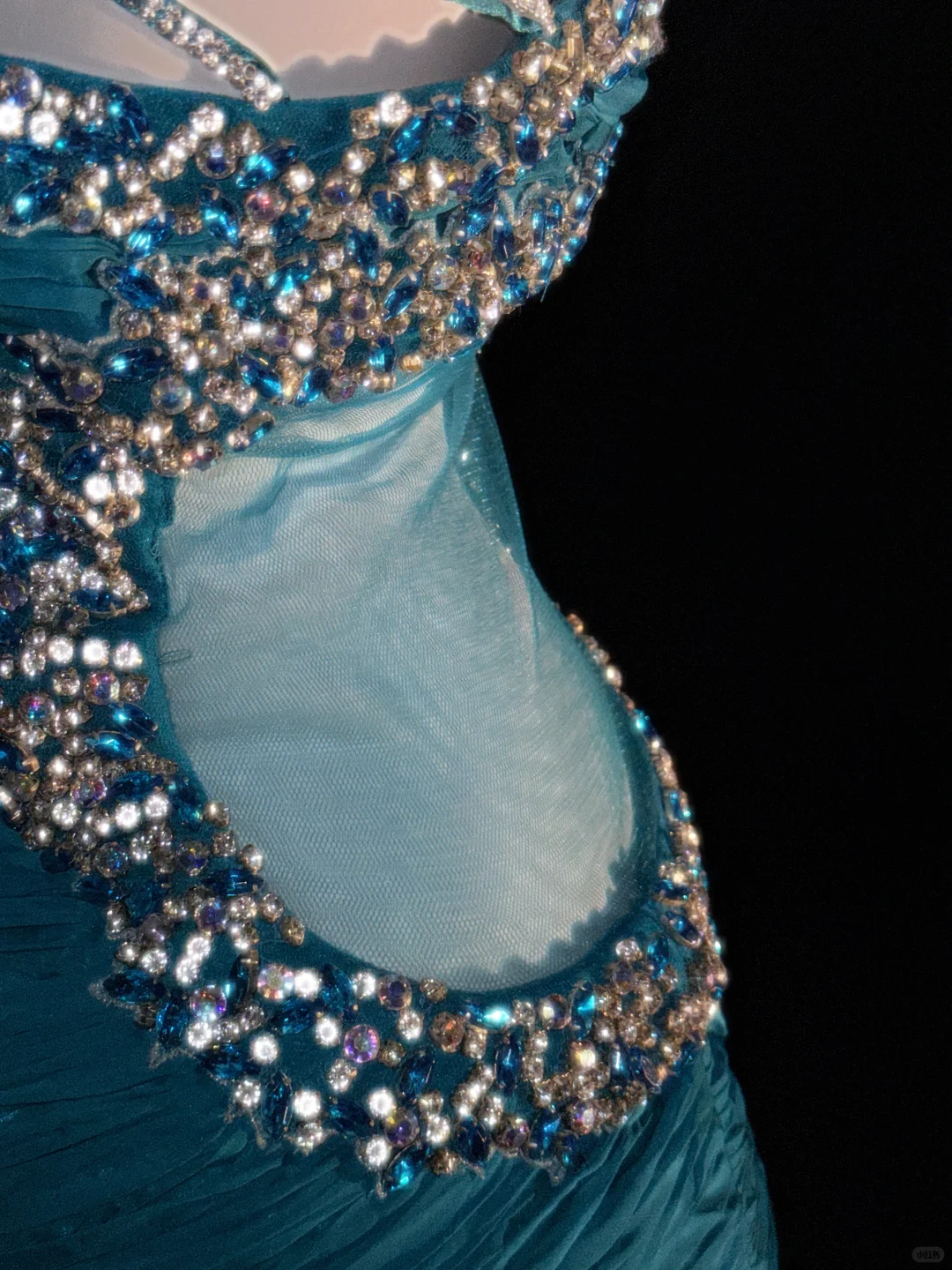 Vintage Blue A Line One Shoulder Beaded Chiffon Prom Dress Graduation Prom Dress SH5433