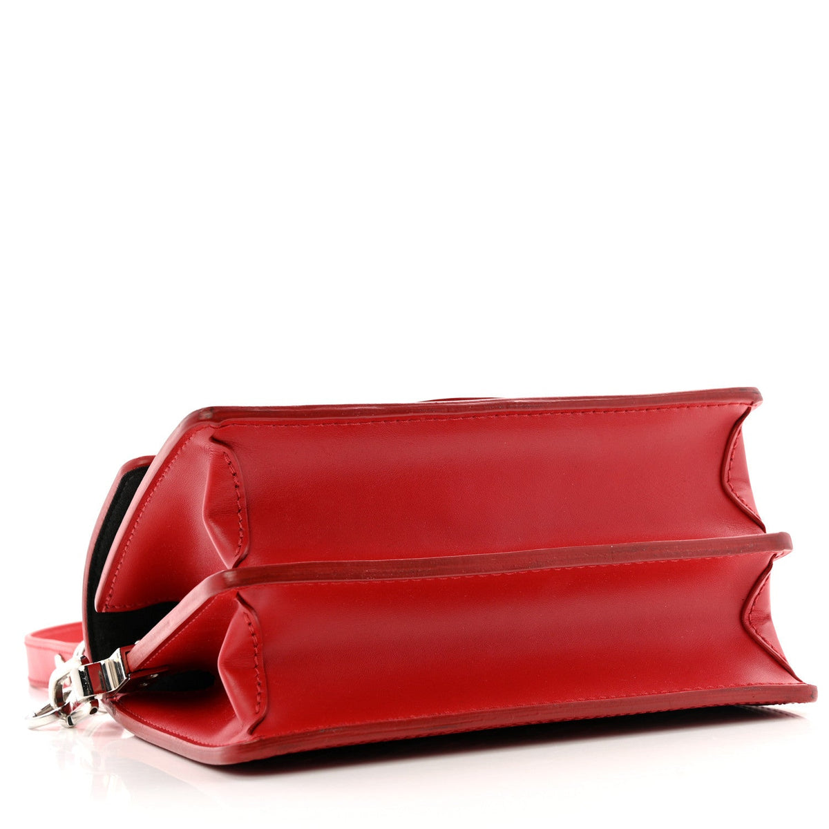 Patent Calfskin Monogram Lace Dauphine Mini Red