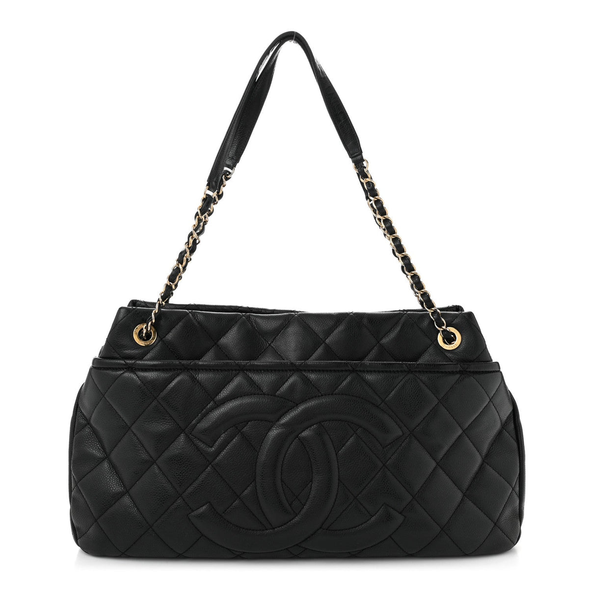 Caviar Quilted Timeless CC Soft Tote Black