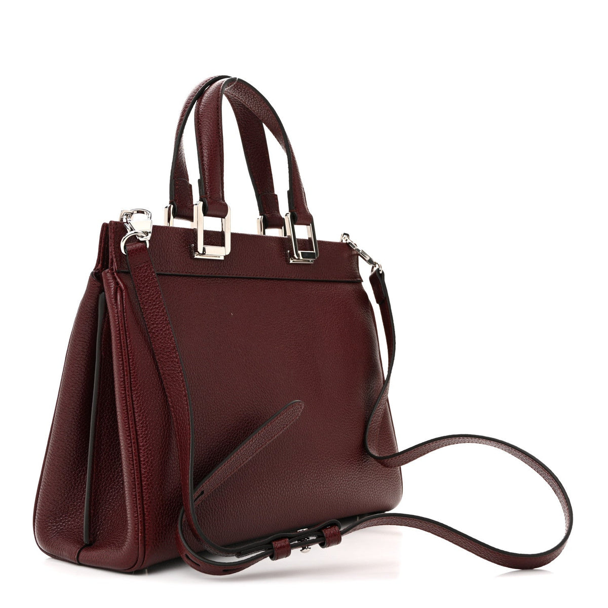 Grainy Calfskin Small Zumi Top Handle Bag Vintage Bordeaux