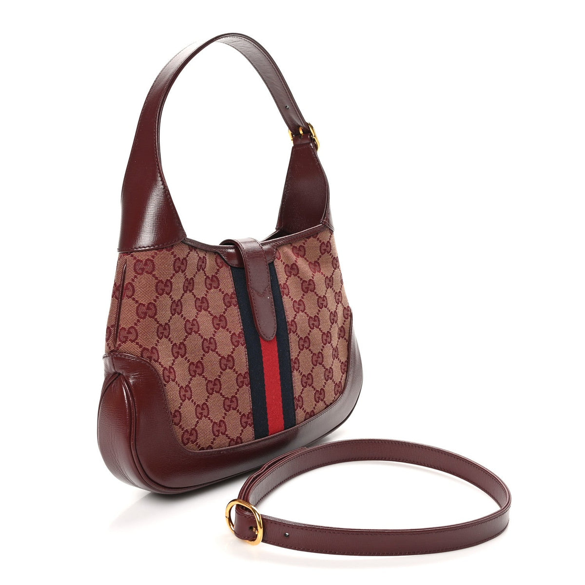 Monogram Azalea Calfskin Web Small Jackie 1961 Hobo Sahara Rubino Chardonnay