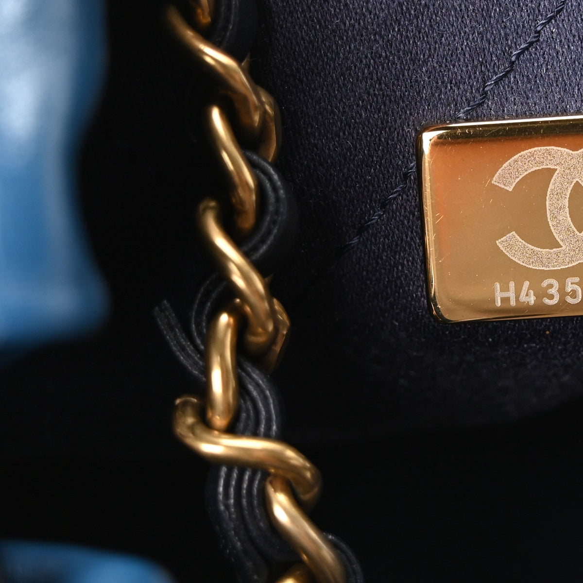 Shaded Calfskin Quilted Mini Chanel 22 Blue Dark Blue