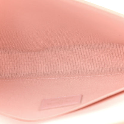 Damier Azur Pochette Felicie Chain Wallet Rose Ballerine