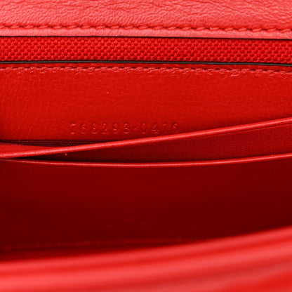 Calfskin Matelasse Double G Studs Mini Torchon GG Marmont Shoulder Bag Hibiscus Red