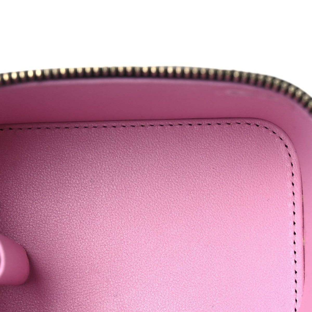 Lambskin Quilted Top Handle Mini Vanity Case With Chain Black Pink