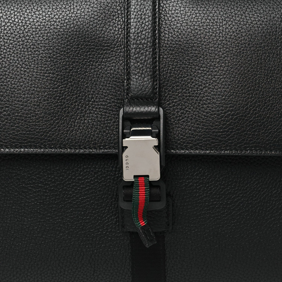Calfskin Web Medium Business Case Black