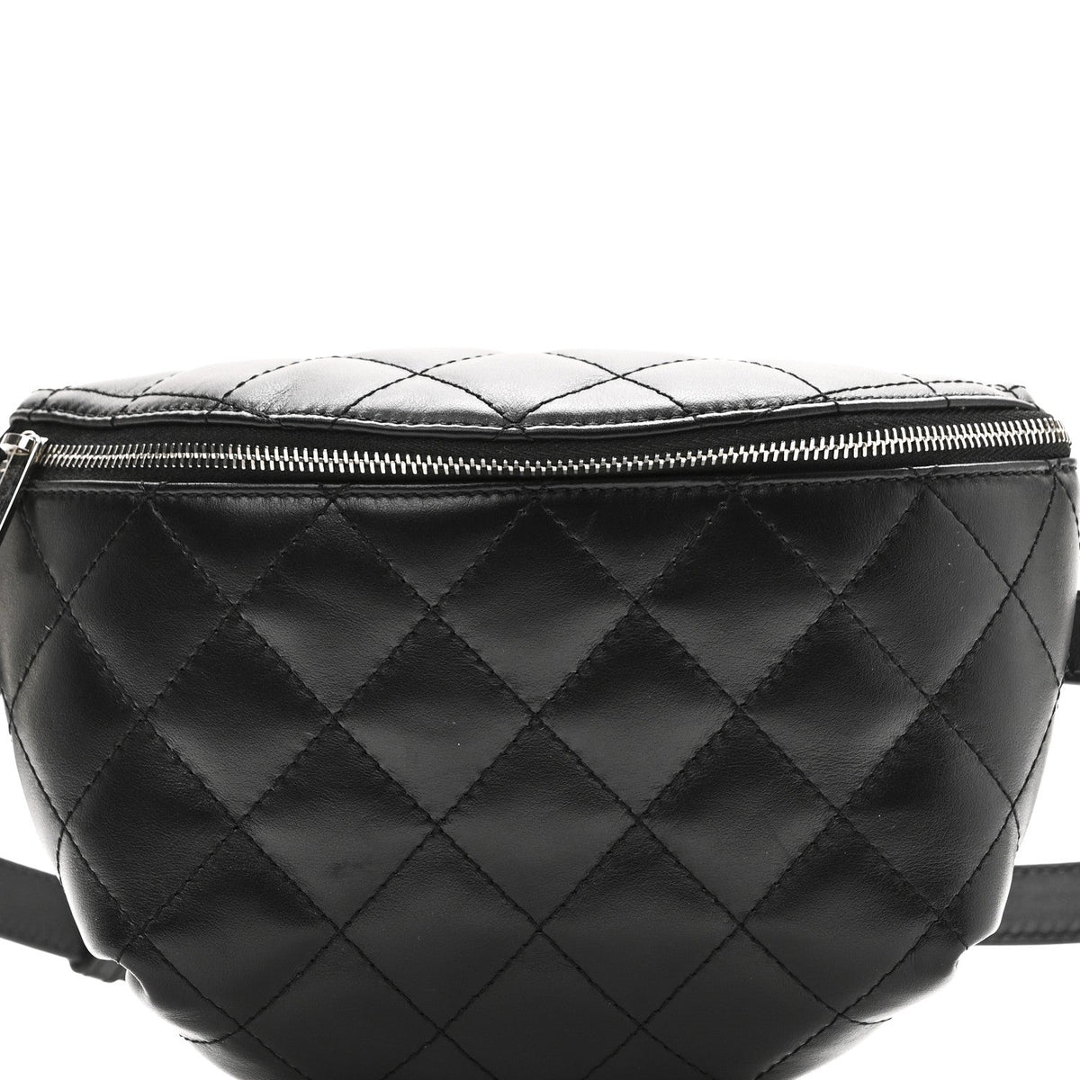 Calfskin Quilted Waist Belt Bag Black