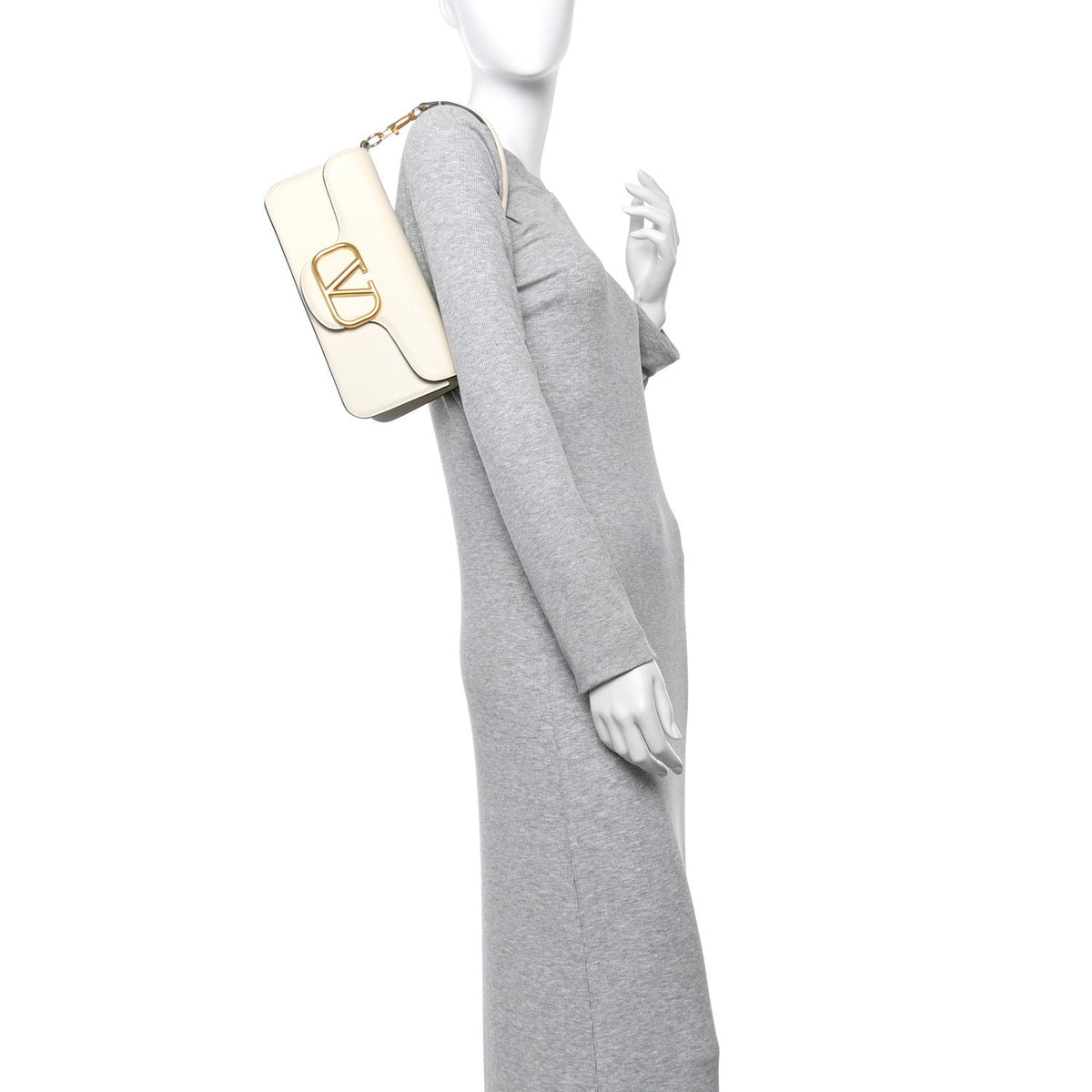 Calfskin Vlogo Loco Shoulder Bag Light Ivory