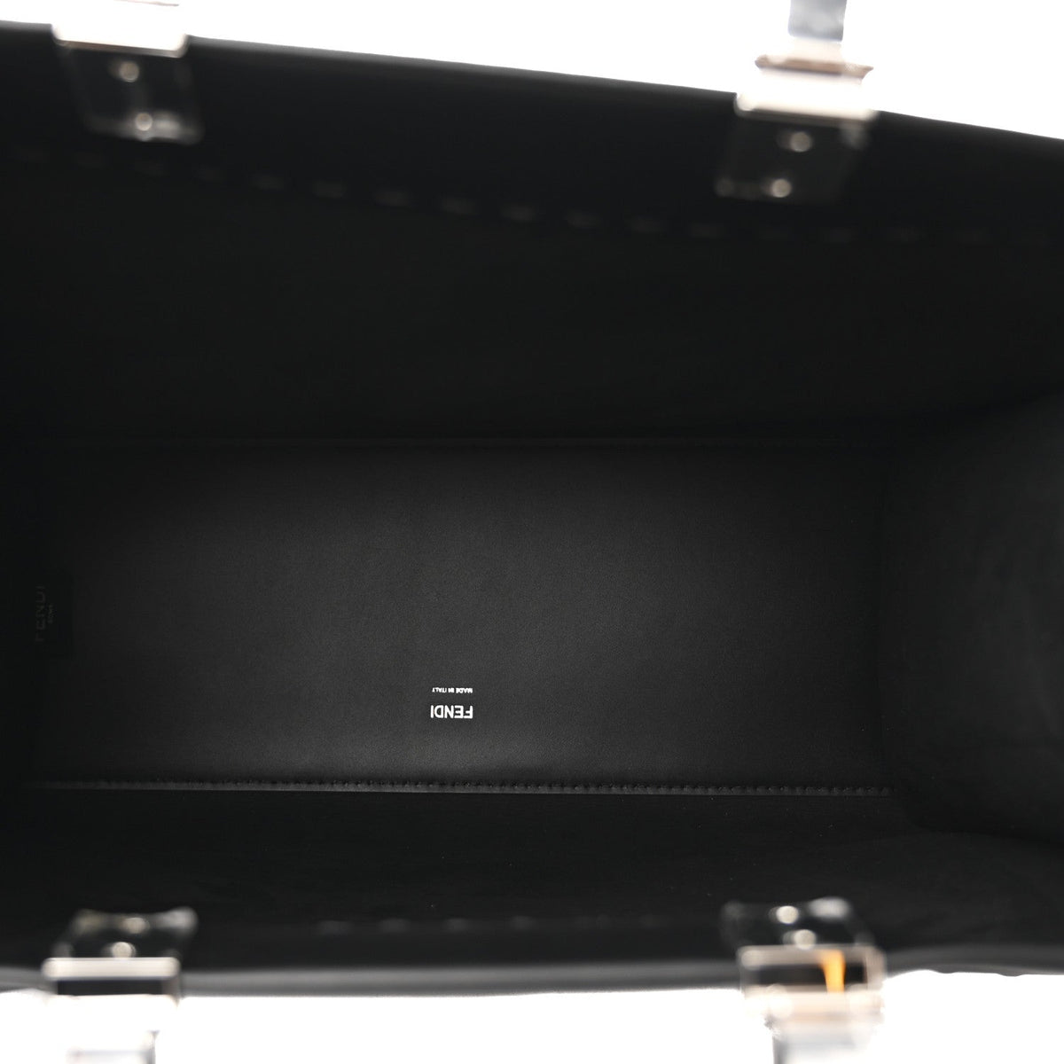 Vitello King Plexiglass Medium Fendi Sunshine Shopper Tote Black White
