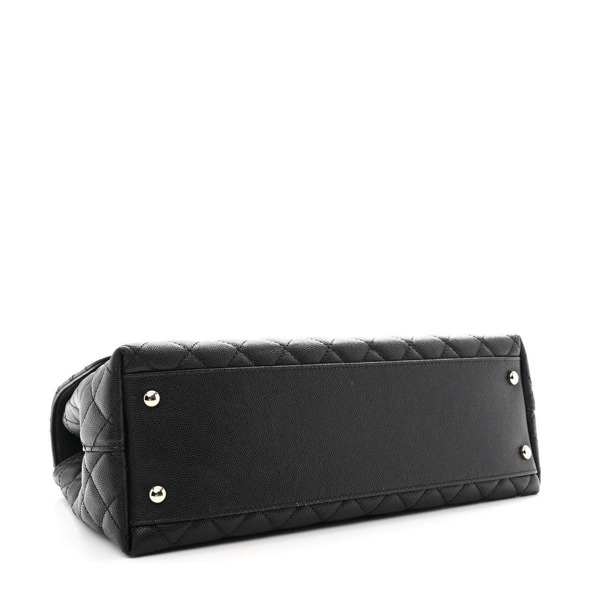 Caviar Quilted Medium Coco Handle Flap Black