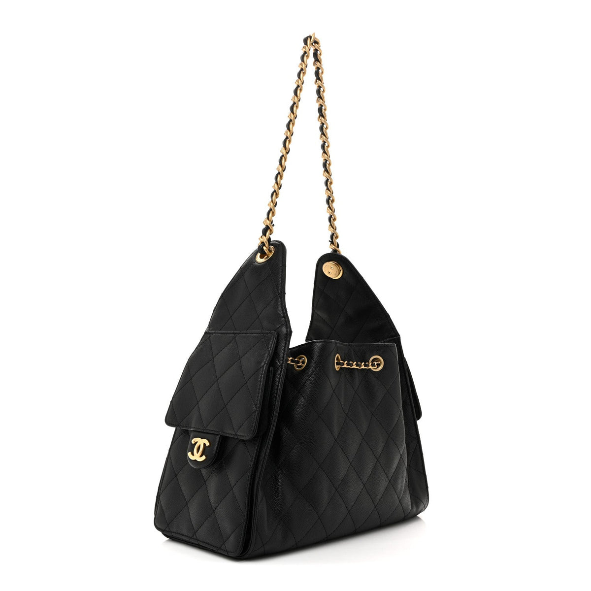 Caviar Quilted Small Chanel 25 Handbag Black