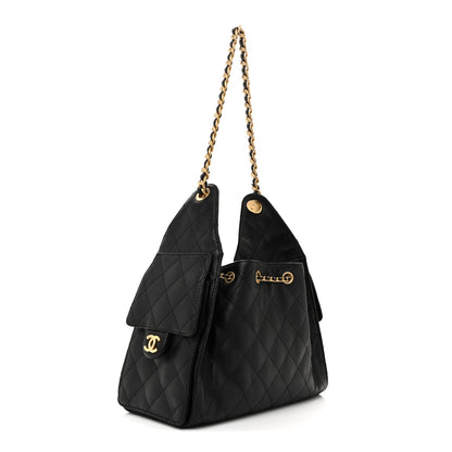 Caviar Quilted Small Chanel 25 Handbag Black