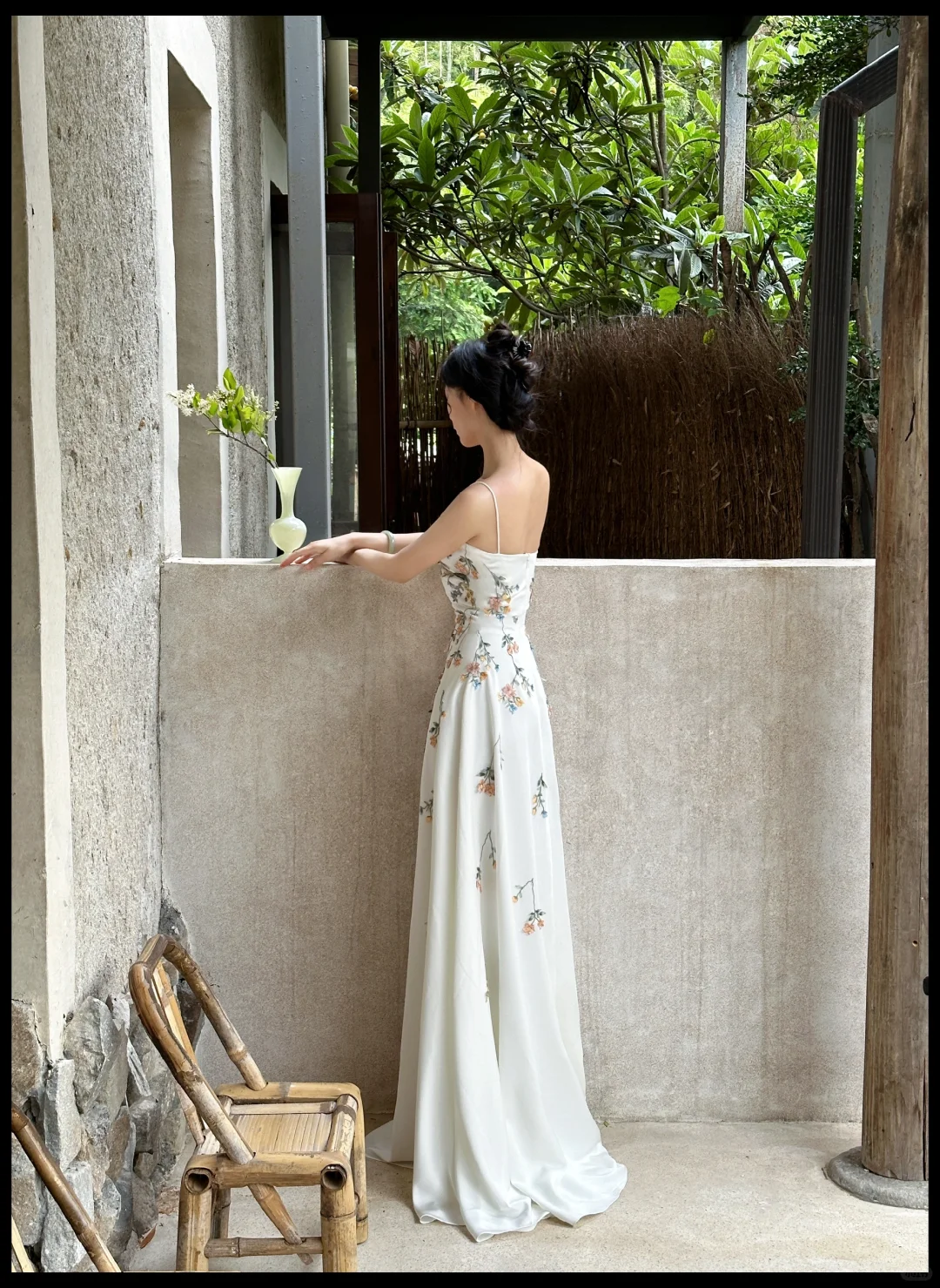 Elegant White Spaghetti Straps A-Line Flower Long Evening Party Dresses, D1044