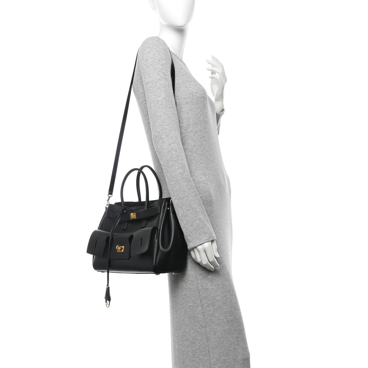 Smooth Calfskin Small Bel Air Carry All Bag Black