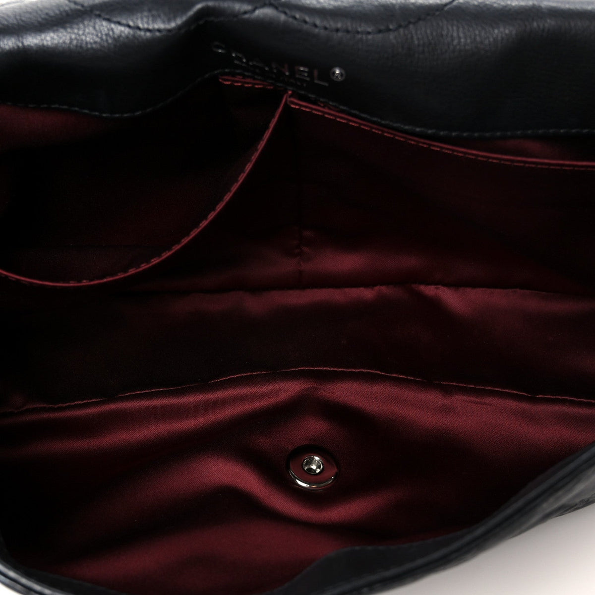 Calfskin Embossed Large Lucky Symbols Flap Black