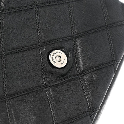 Calfskin Matelasse Diamond Quilted Monogram Medium College Bag Black
