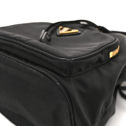 Saffiano Tessuto Nylon Mini Bucket Crossbody Bag Black